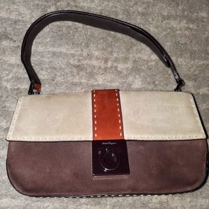 SALVATORE FARRAGAMO SUEDE HANDBAG